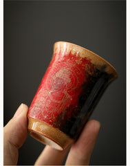 Dunhuang Cultural and Creative Crackle Glazed Gold-plated Covered Bowl Tea Cup