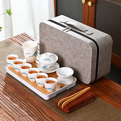 Gongfu Tea set package (including a tea tray, a tea cloth, and cup tongs)