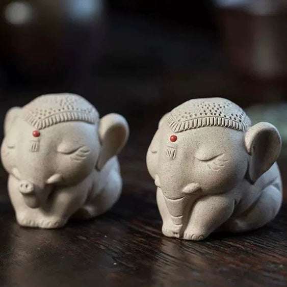 Purple sand handmade elephant tea pet（Have been blessed）